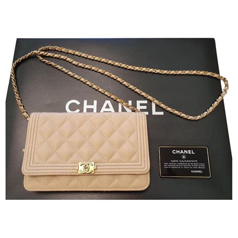 chanel mini woc black|Chanel beige wallet on chain.